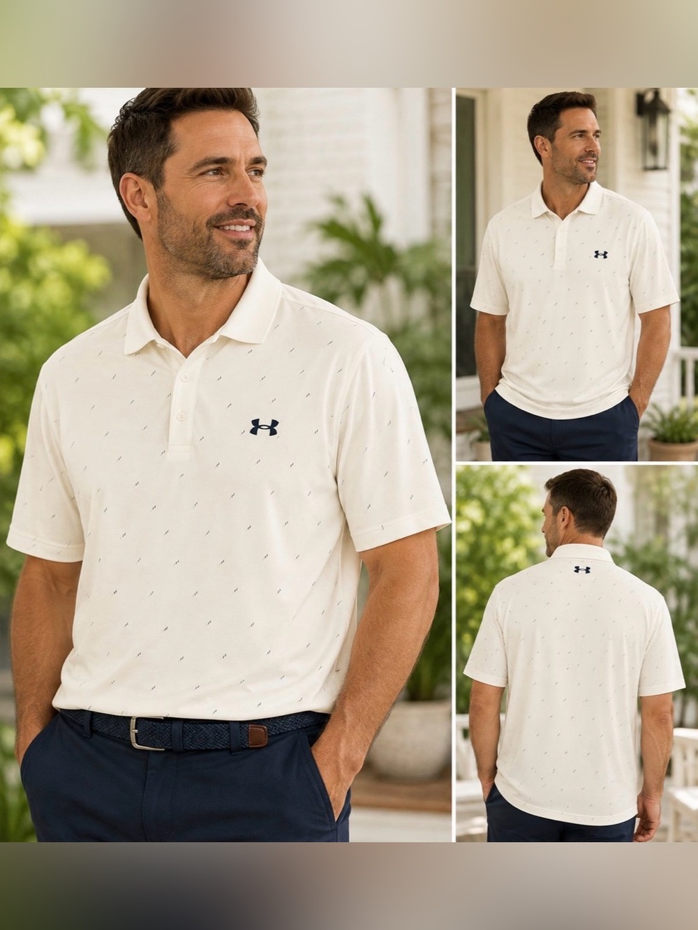 Under Armour Performance 3.0 Printed Polo Ivory Men’s 4XL NWT